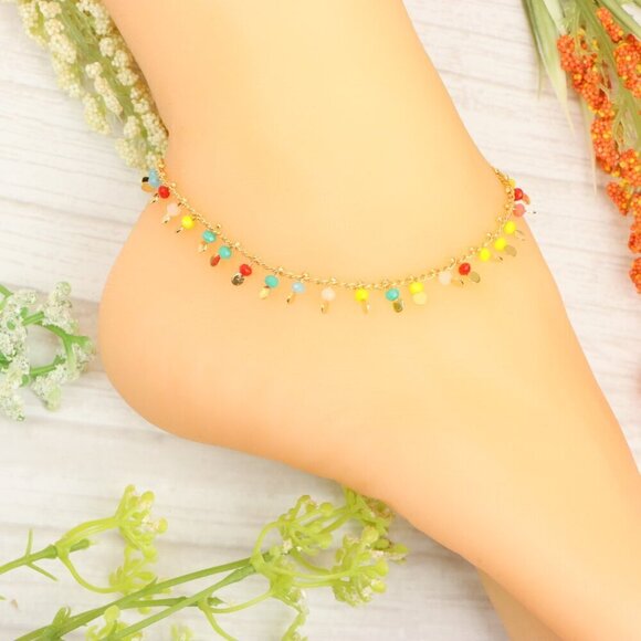 "Handmade Anklet – Elegant & Delicate Jewelry for Women | UNVRC1745 - Picture 2 of 10